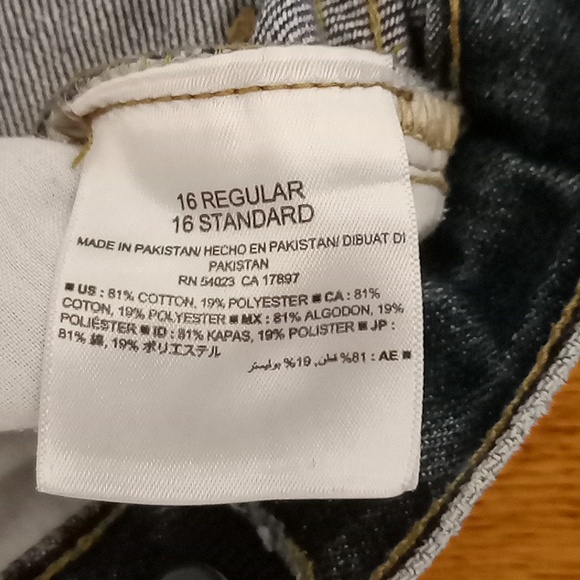 OLD NAVY Womens Jeans 16 BLUE Pants PREOWNED Loose Boot Cut Distressed Bootcut - Picture 4 of 9